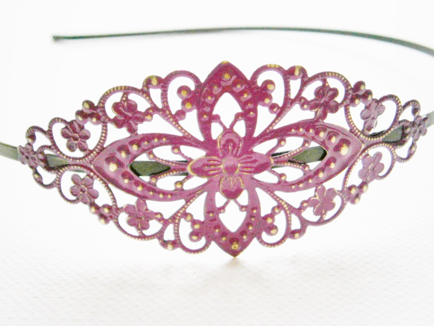 Purple/Orchid Patina Filigree Headband - Hair Accessory, Bridesmaid Gift, Family Pictures, Stocking Stuffer