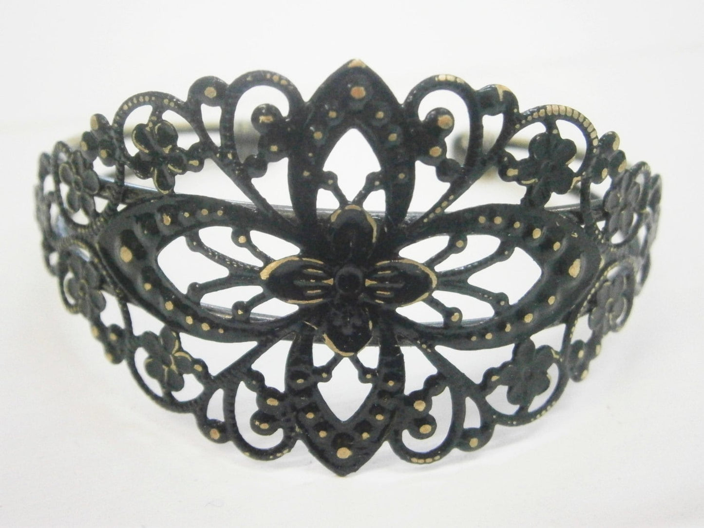 Black Patina Floral Antique Bronze Filigree Cuff Bracelet/Boho Bracelet/Nature Inspired Bracelet/Bridesmaid Bracelet/Shabby Chic Jewelry