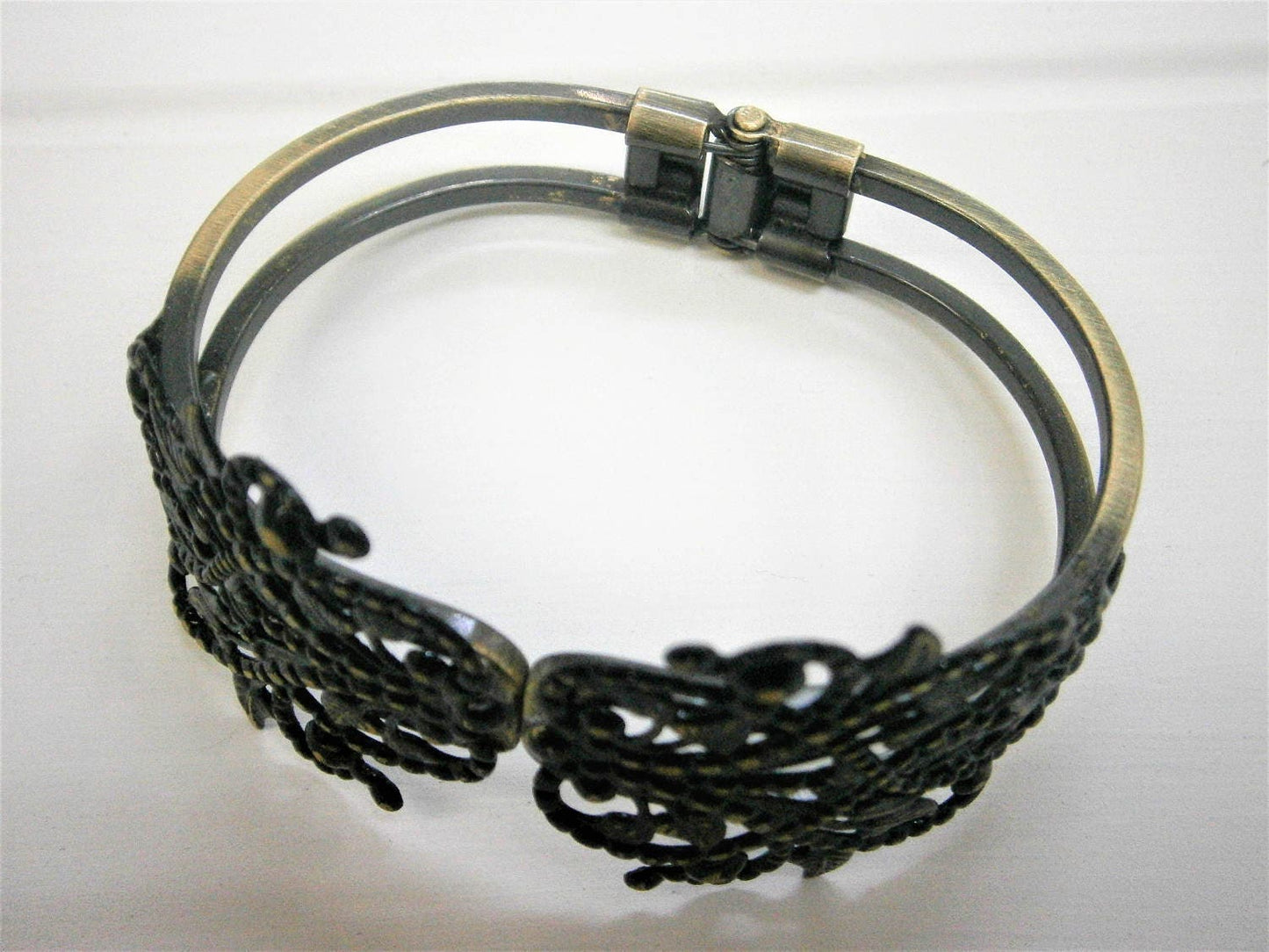 Black Patina Antique Bronze Filigree Cuff Bracelet/Boho Bracelet/Nature Inspired Bracelet/Bridesmaid Bracelet/Shabby Chic Jewelry