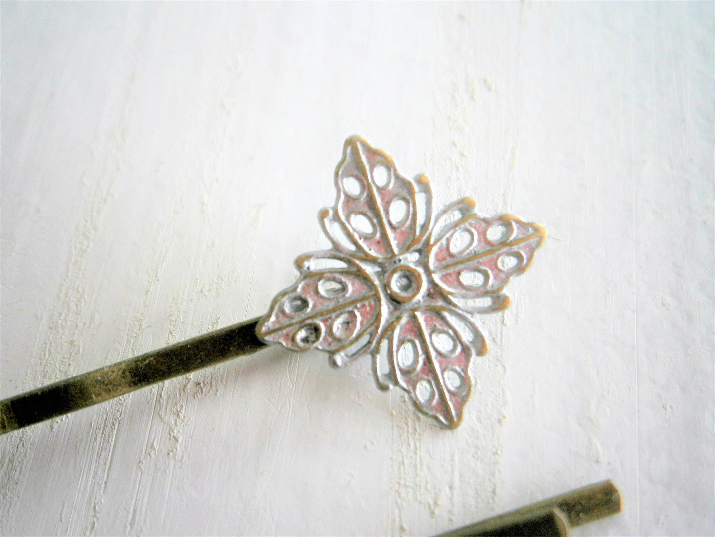 Silver Filigree Patina Antique Bronze Bobby Pins Set of Two/Hair Clips/Bohemian Hair Clips/Shabby Chic Hair Clips/Bobby Pins/Vintage Style