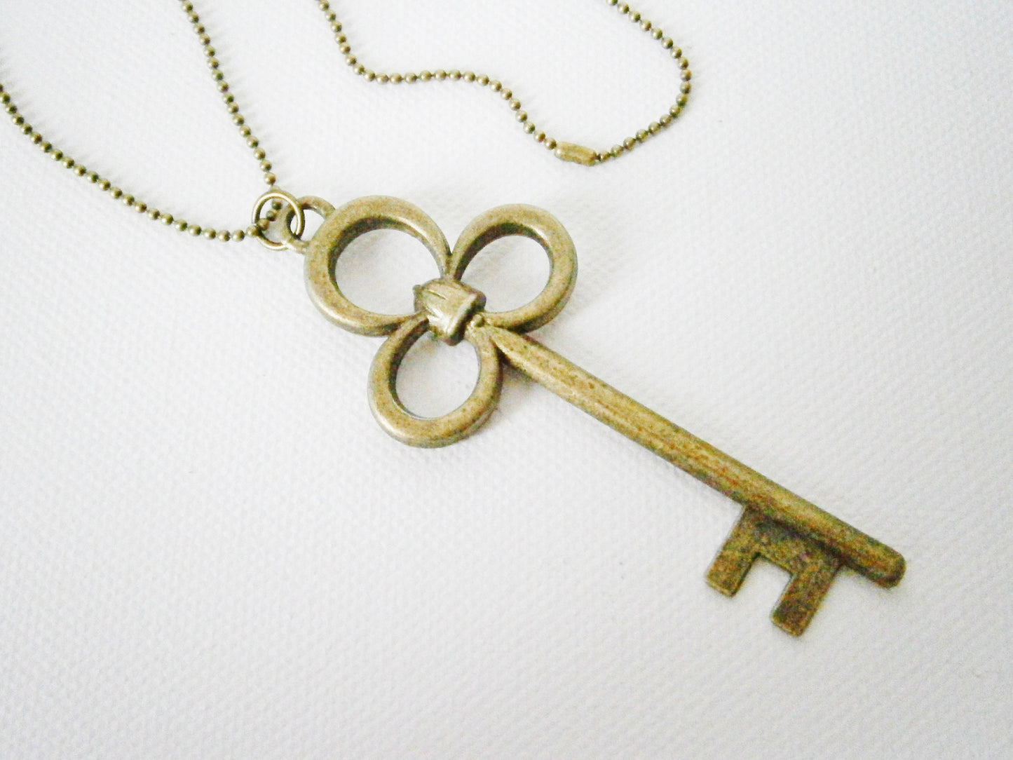 Antique Bronze Large Filigree Key Charm Pendant Necklace/Steampunk Necklace/Key Necklace/Long Necklace/Layering Necklace/Boho Jewelry