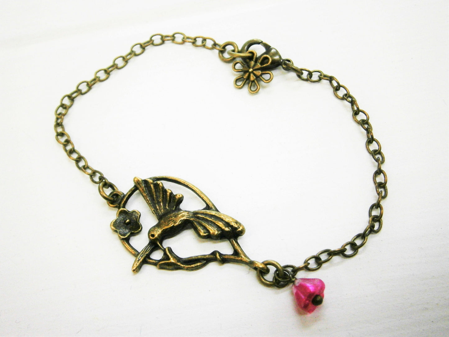 Antique Bronze Filigree Hummingbird Bracelet/Boho Bracelet/Nature Jewelry/Woodland Jewelry/Bridesmaid Bracelet/Bird Bracelet/Garden Bracelet