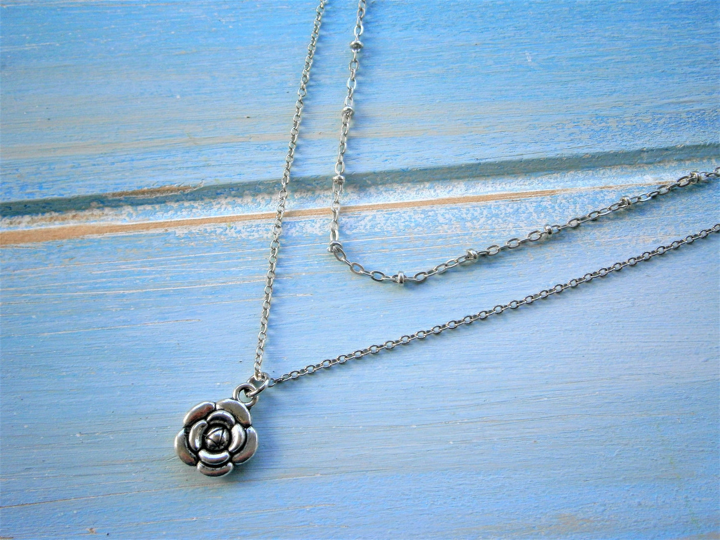 Antique Silver Layering Necklace/Boho Necklace/Bridesmaids Gifts/Layering Necklace Necklace/Dainty Necklace/Steampunk Jewellery/Necklace