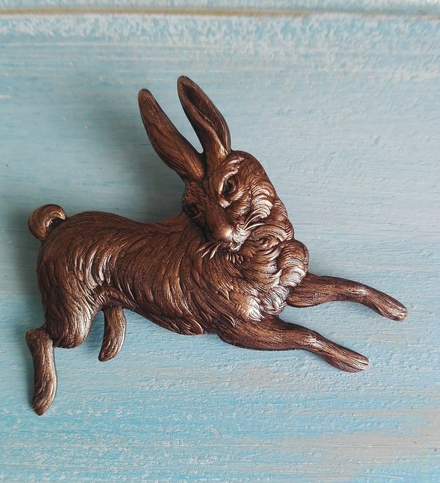 Red Copper Bunny Brooch/Rabbit Pin Brooch/Copper Bunny Pin Brooch/Steampunk Accessories/Boho Fashion Accessory/Animal Lover Brooch/Brooch