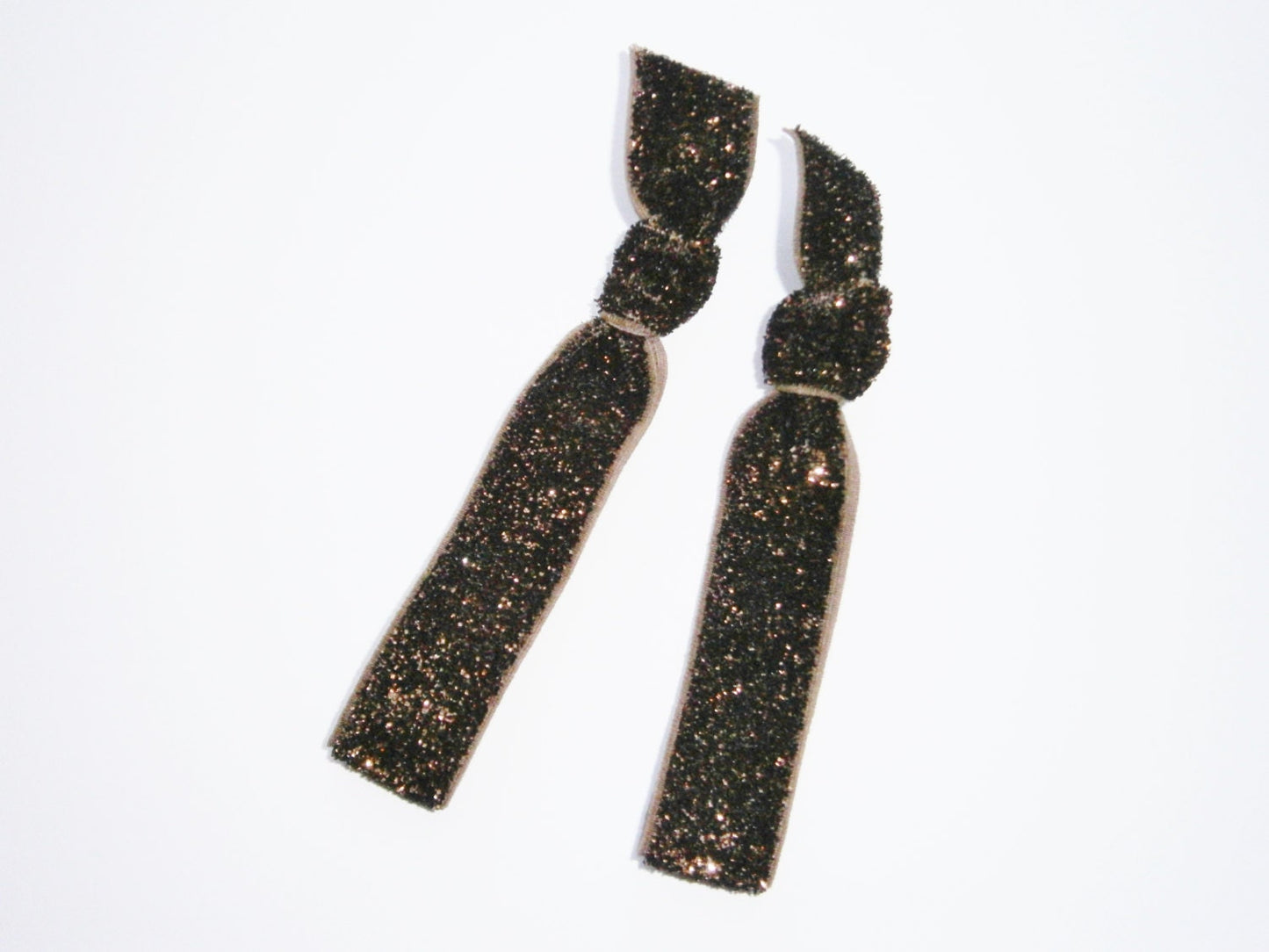 Set of 2 Glitter Hair Tie Package by Crimson Rose Cottage - Brown Glitter Hair Ties that Double as Bracelets