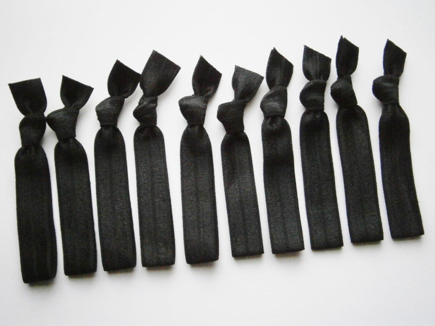 Raven - Set of 10 Black Hair Ties by Crimson Rose Cottage/Boho Elastic Hair Tie/Boho Soft Bracelet