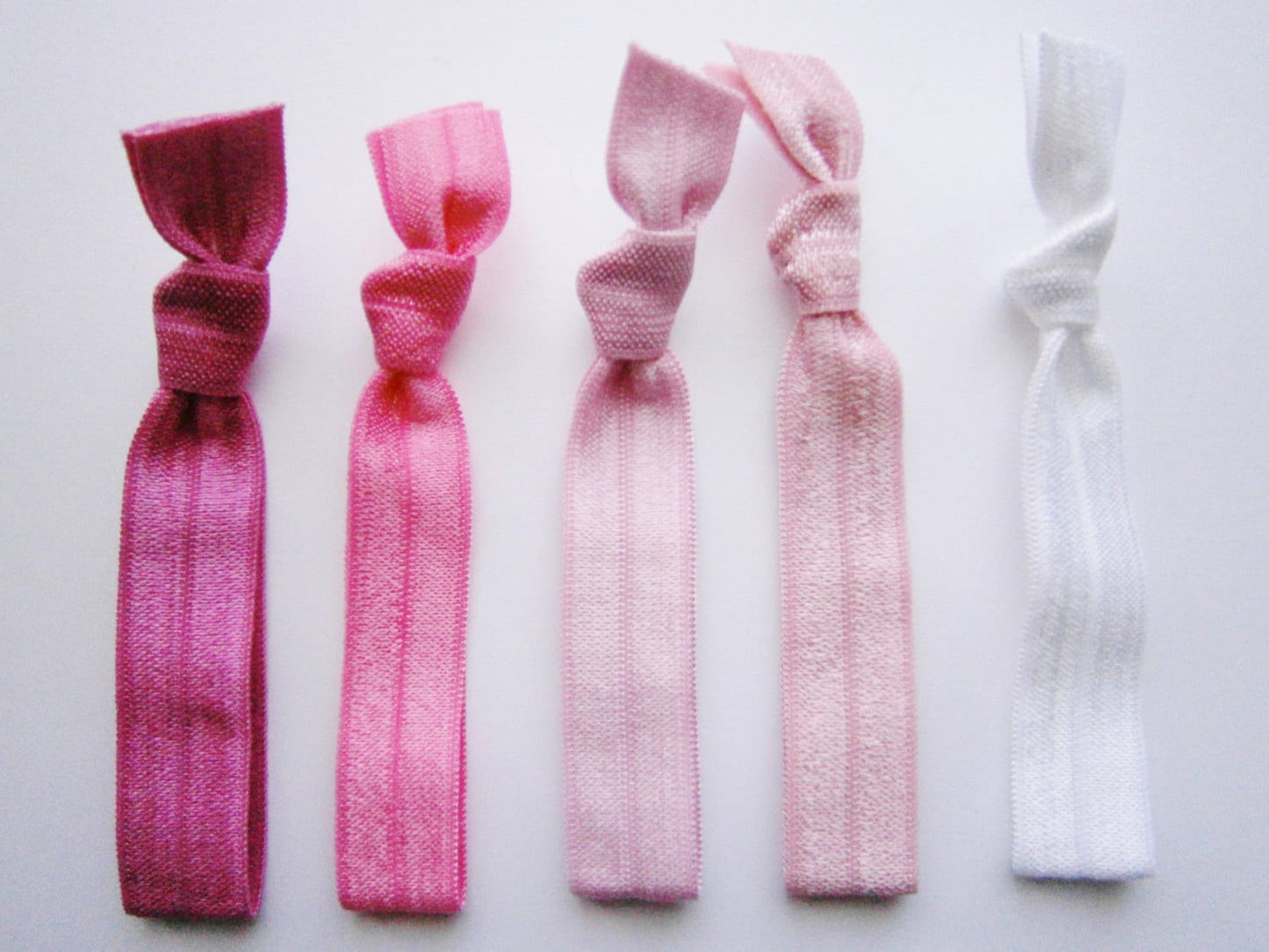 Blush - Set of 5 Solid Color Hair Ties by Crimson Rose Cottage/Boho Elastic Hair Tie/Boho Soft Bracelet