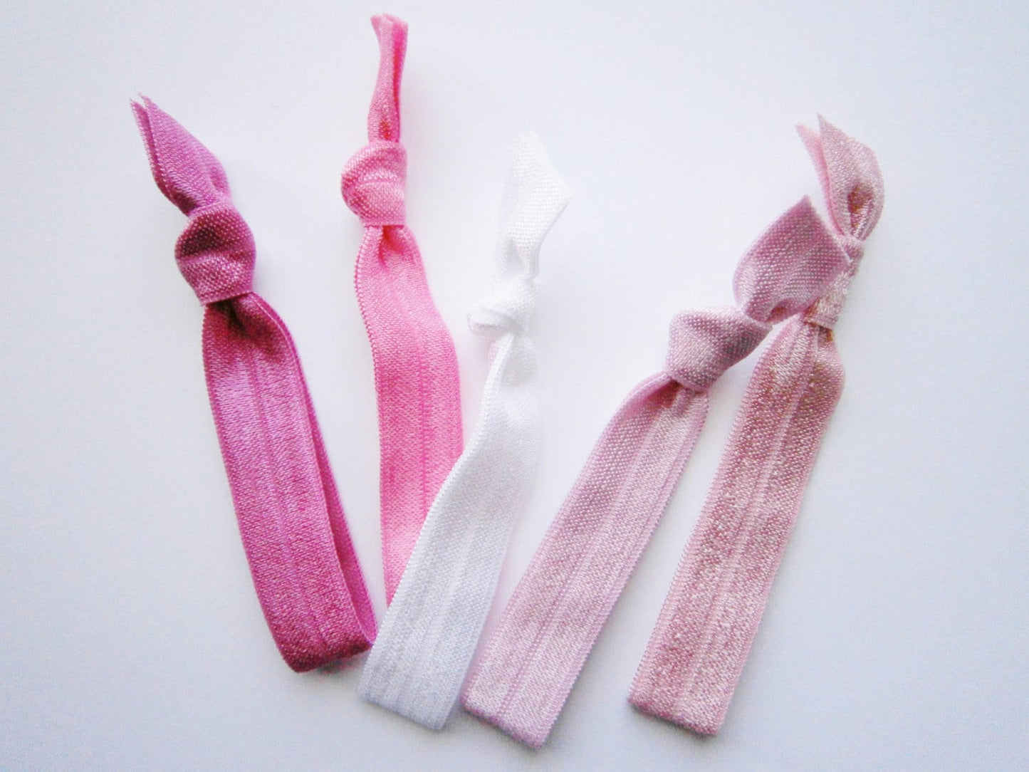 Blush - Set of 5 Solid Color Hair Ties by Crimson Rose Cottage/Boho Elastic Hair Tie/Boho Soft Bracelet