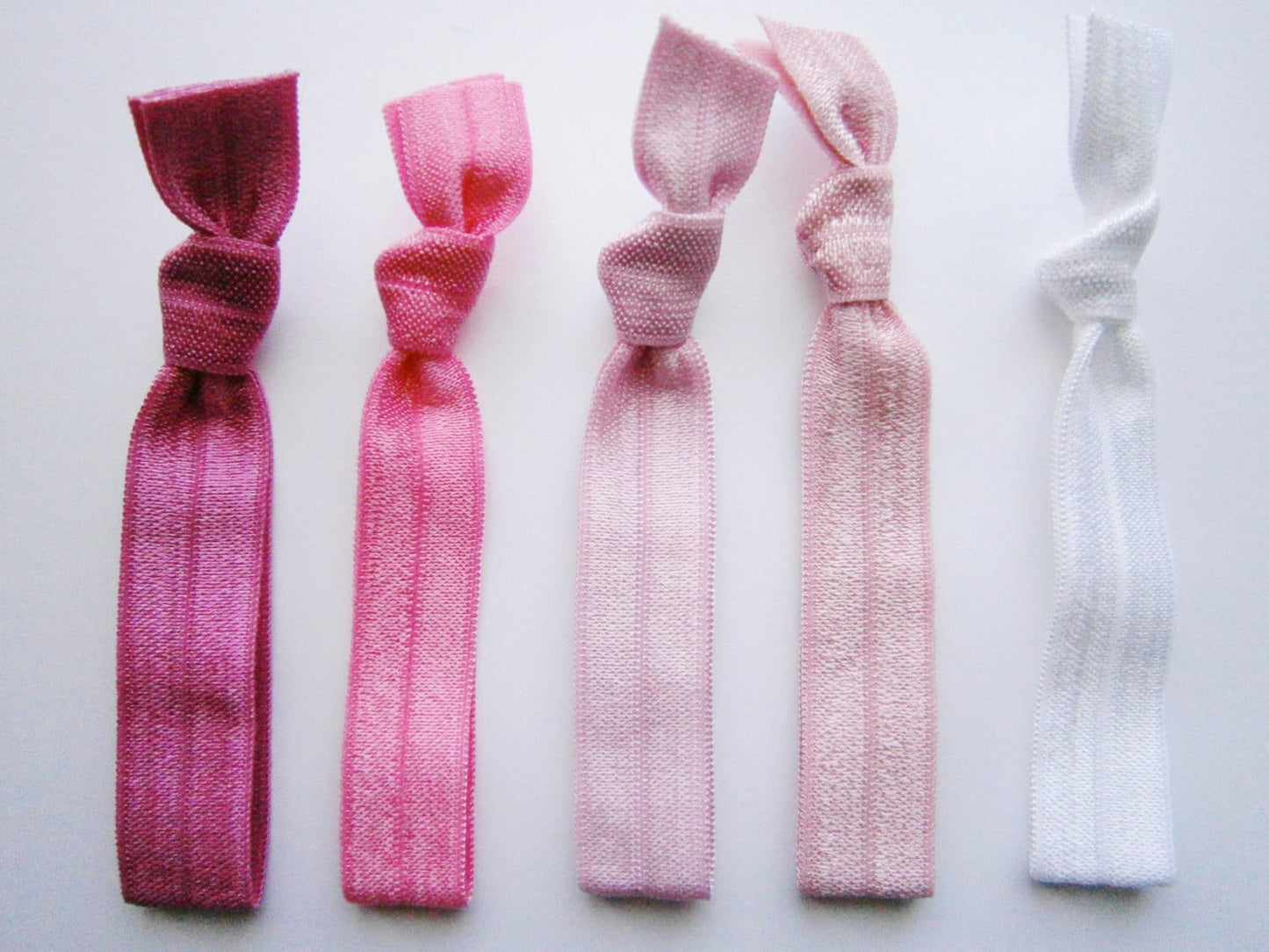 Blush - Set of 5 Solid Color Hair Ties by Crimson Rose Cottage/Boho Elastic Hair Tie/Boho Soft Bracelet