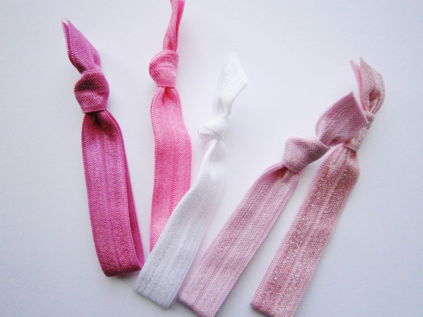 Blush - Set of 5 Solid Color Hair Ties by Crimson Rose Cottage/Boho Elastic Hair Tie/Boho Soft Bracelet
