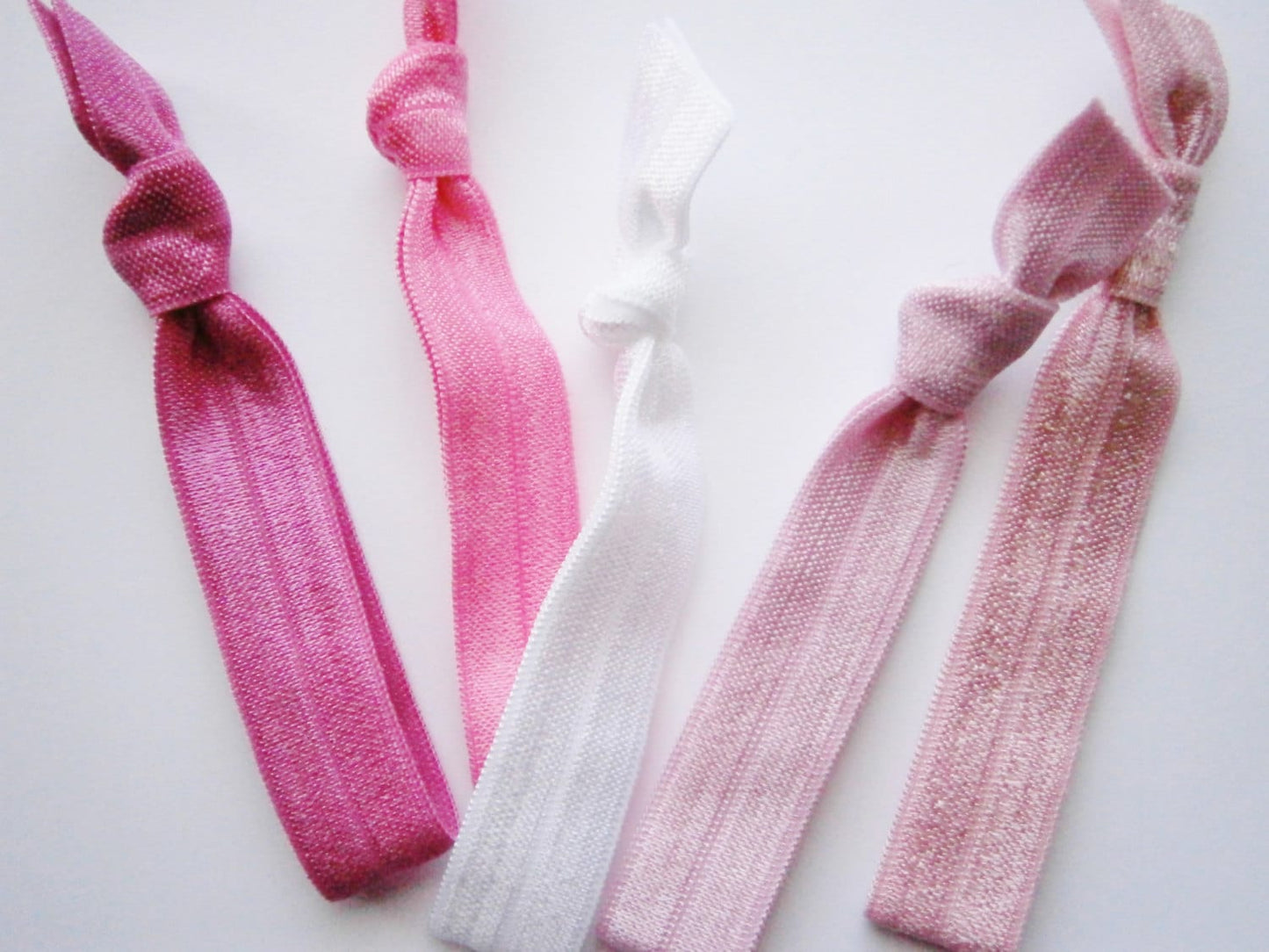 Blush - Set of 5 Solid Color Hair Ties by Crimson Rose Cottage/Boho Elastic Hair Tie/Boho Soft Bracelet