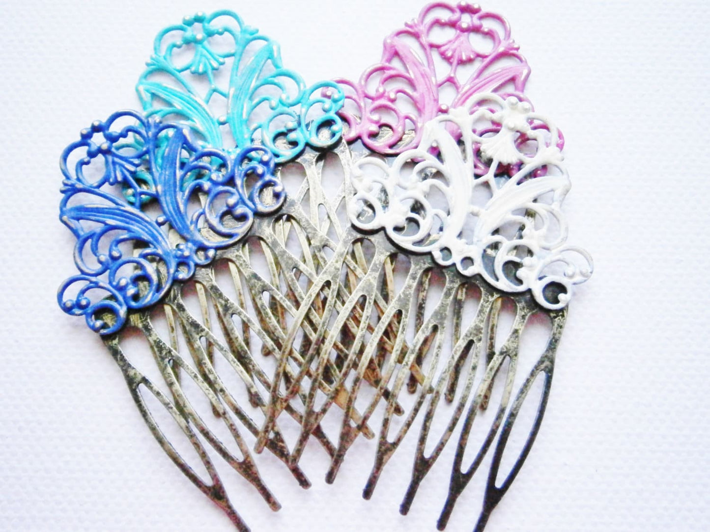 One Small Patina Filigree Hair Comb - Vintage Inspired/Shabby Chic/Bohemian/Hair Accessory