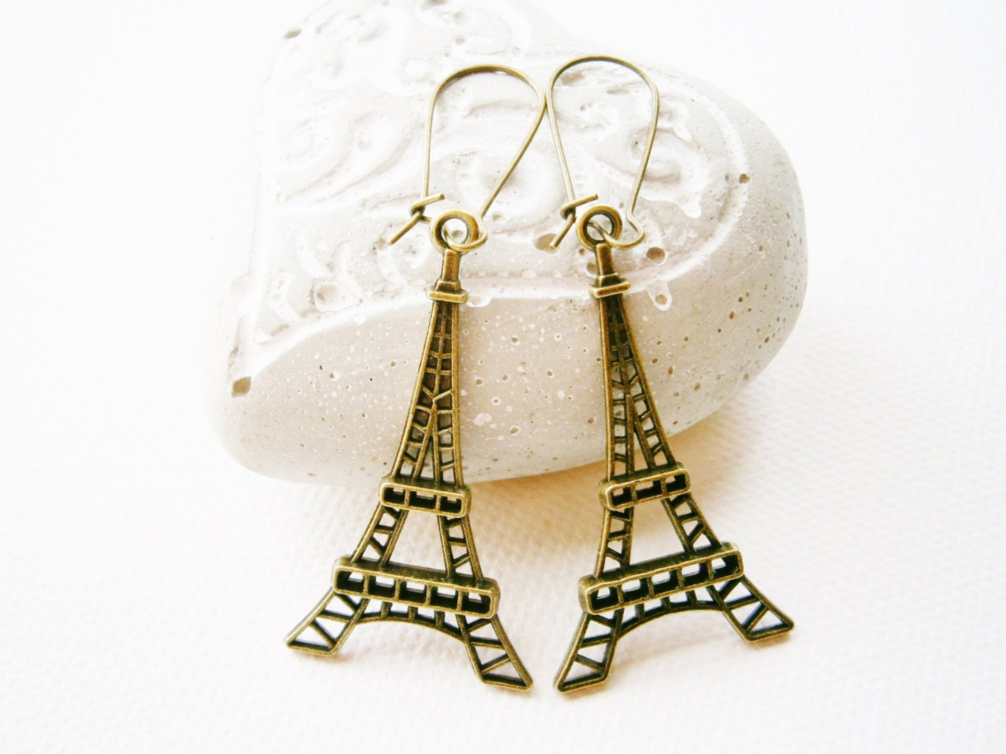 Antique Bronze Eiffel Tower Pendant Long Dangle Earrings/Boho Earrings/Steampunk Earrings/Paris Earrings