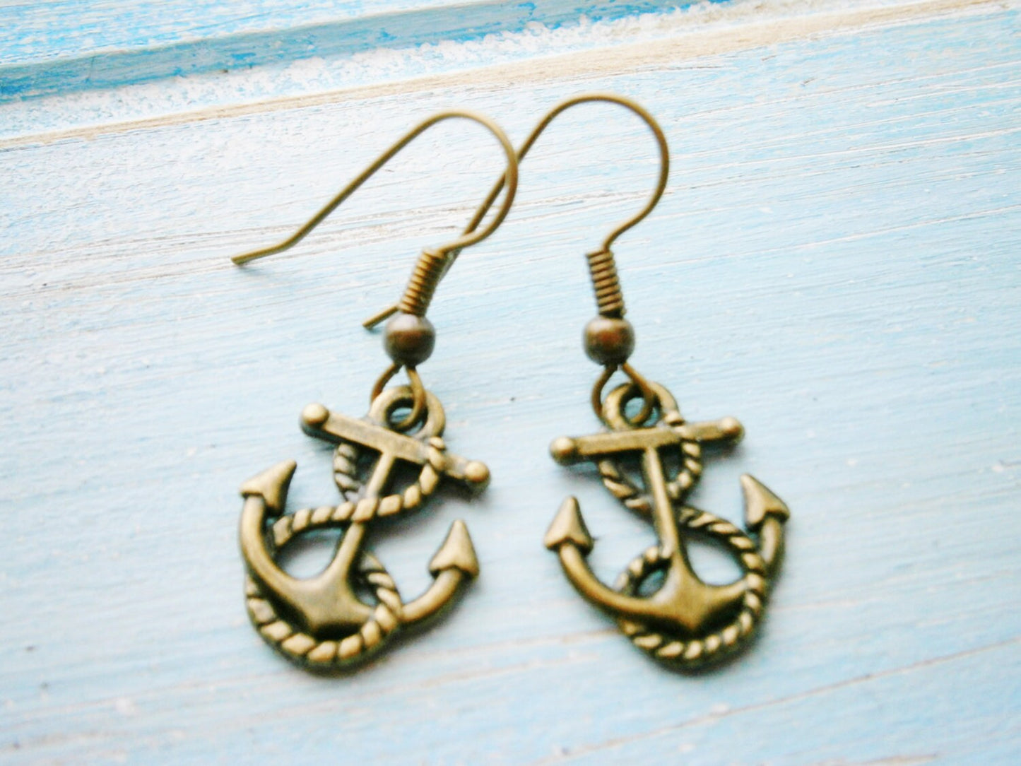Antique Bronze Mini Anchor Charm Dangle Earrings/Boho Earrings/Nautical Earrings/Sailing Earrings/Sailor Earrings/Boat Earrings