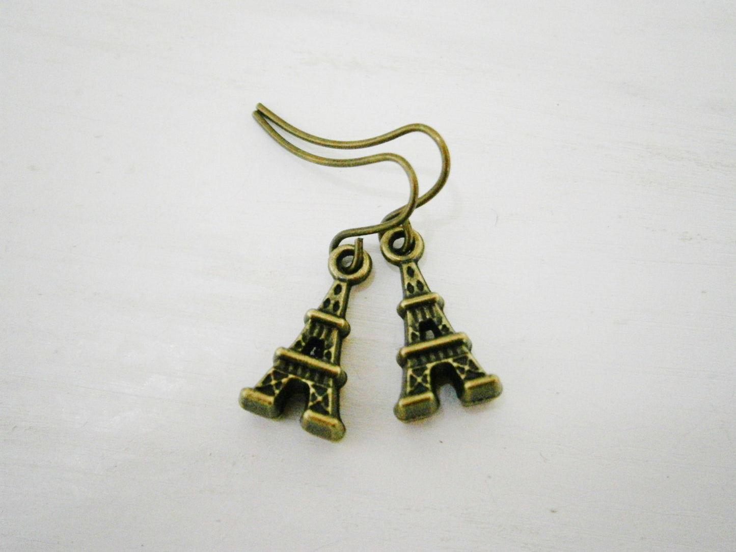 Antique Bronze Mini Eiffel Tower Charm Dangle Earrings/Boho Earrings/Paris Earrings/Paris Jewellery/Romance Earrings/Dainty Earrings