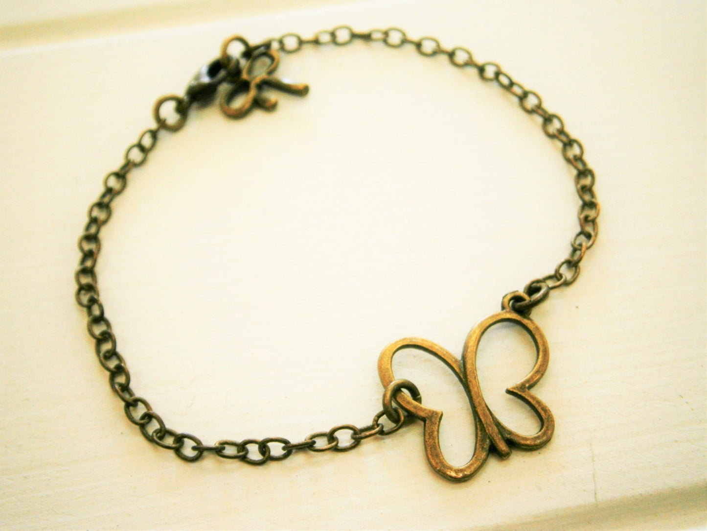 Antique Bronze Filigree Butterfly Charm Bracelet/Boho Bracelet/Nature Inspired Bracelet/Woodland Jewelry/Wedding Jewelry/Butterfly Jewellery