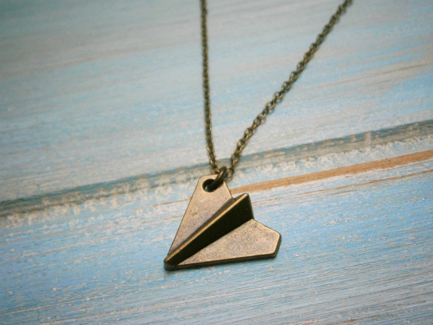 Antique Bronze Paper Plane Charm Necklace/Boho Necklace/Plane Necklace/Boho Jewelry/Birthday Gift/Plane Jewellery