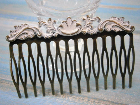 Large White Patina Filigree Hair Comb - Vintage Inspired/Shabby Chic/Bohemian/Hair Accessory/Bridesmaids Gifts/Bridal Hair Accessory