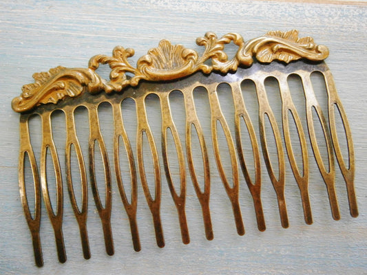 Large Antique Gold Patina Filigree Hair Comb - Vintage Inspired/Shabby Chic/Bohemian/Hair Accessory/Bridesmaids Gifts/Bridal Hair Accessory