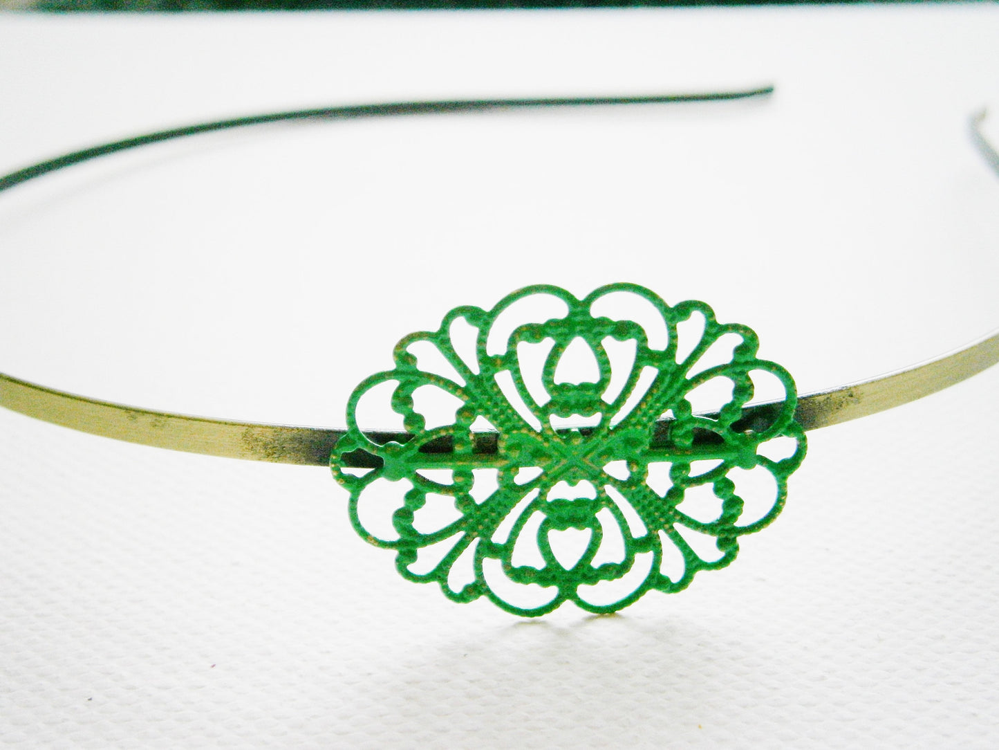 Emerald Green Patina Filigree Headband/Hair Accessory/Bridesmaid Gift/Bridal Accessory/Rustic Wedding/Boho Hair Accessory/Headband