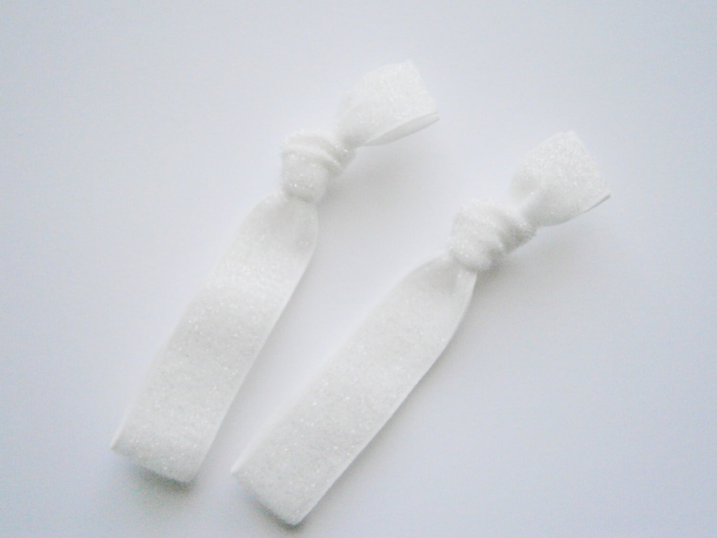 Set of 2 Glitter Hair Tie Package by Crimson Rose Cottage - White Glitter Hair Ties that Double as Bracelets