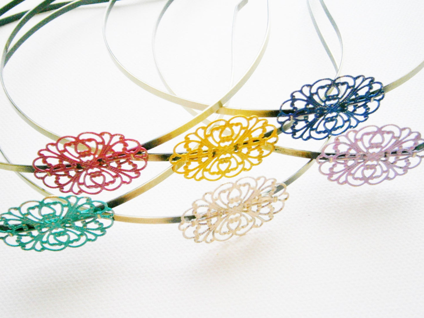Antique White Patina Filigree Headband - Hair Accessory, Bridesmaid Gift, Family Pictures, Shabby Chic Hair Accessory