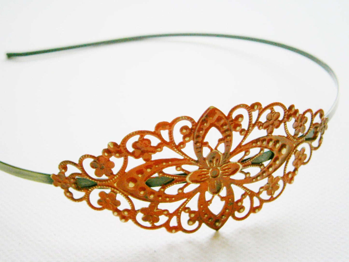 Garnet Patina Filigree Headband - Hair Accessory, Bridesmaid Gift, Family Pictures, Stocking Stuffer