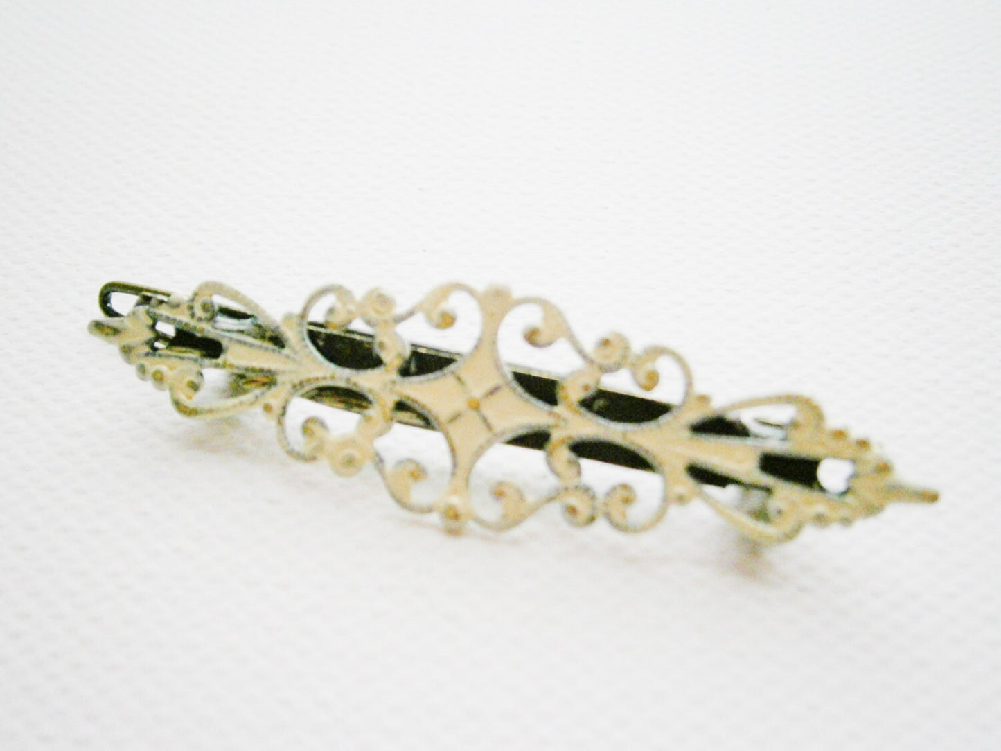 Antique Bronze Filigree Barrette Hand Patina Painted, Vintage Style, Hair Pin, Hair Accessory, Wedding Accessory, Bridesmaids Gift.