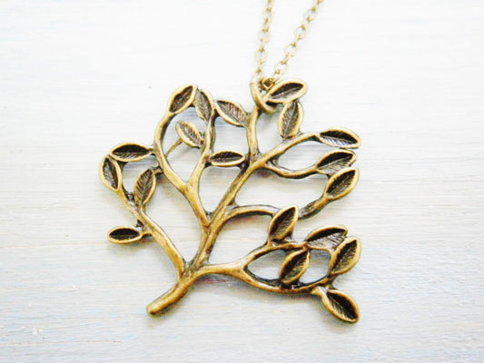 Antique Bronze Tree Necklace/Boho Necklace/Nature Necklace/Woodland Necklace