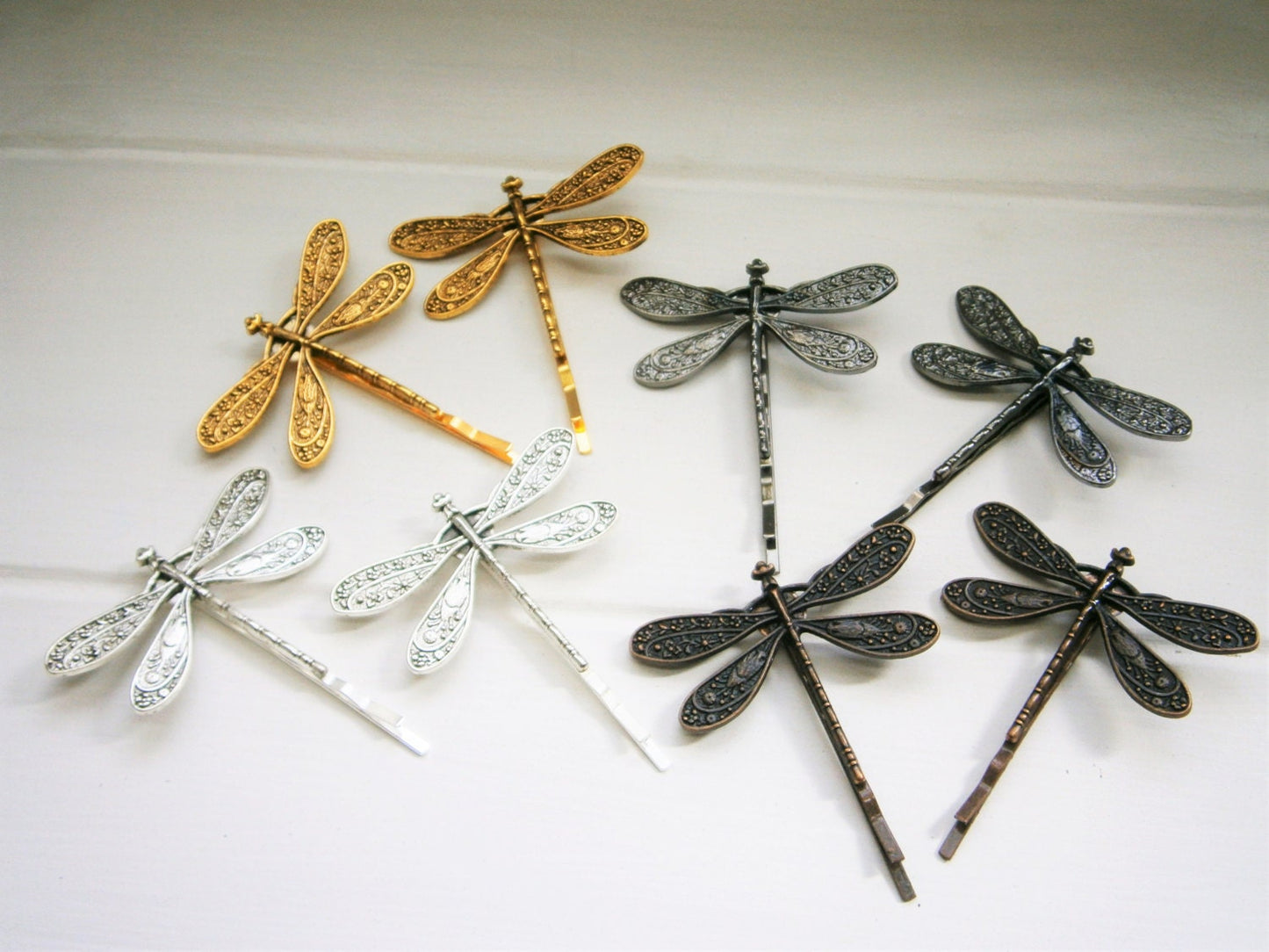 One Antique Bronze Plated Dragonfly Bobby Pin, Dragonfly Hair Clip, Boho Hair Clip, Boho Hair Accessory, Wedding Hair Accessory
