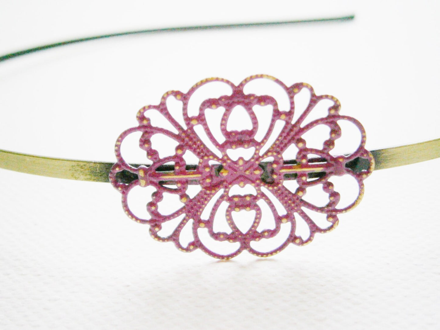 Purple Orchid Patina Filigree Headband - Hair Accessory/Bridesmaid Gift/Family Pictures/Stocking Stuffer/Bohemian/Vintage Style/Shabby Chic