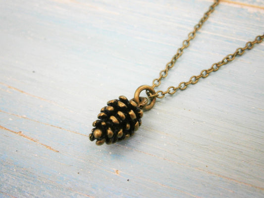 Antique Bronze Small Pinecone Charm Necklace/Boho Necklace/Nature Necklace/Woodland Necklace/Nature Jewellery/Pine Cone Necklace/Woodland